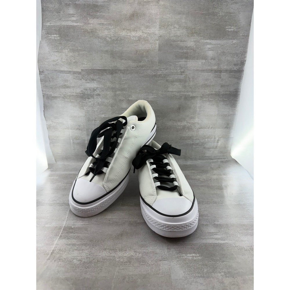Converse All Star Low Top Sneakers Off White Black Wide Laces A14722C Men Sz 10